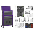 Sealey American PRO® Topchest & Rollcab Combination 6 Drawer with 170pc Tool Kit - Purple/Grey