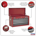 Sealey AP2201BB American PRO&reg; Topchest 6 Drawer - Red/Grey