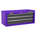 Sealey AP22309BBCP American PRO&reg; Mid-Box Tool Chest 3 Drawer - Purple/Grey