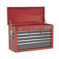 Sealey American PRO® Topchest & Rollcab Combination 14 Drawer with 281pc Tool Kit - Red/Grey