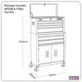Sealey American PRO® Topchest & Rollcab Combination 6 Drawer with 170pc Tool Kit - Blue/Black