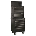 Sealey American PRO® Topchest, Mid-Box Tool Chest & Rollcab Stack 14 Drawer - Black