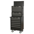 Sealey American PRO® Topchest, Mid-Box Tool Chest & Rollcab Stack 14 Drawer - Black