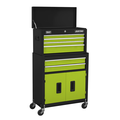 American PRO® Topchest & Rollcab Combination 6 Drawer with 170pc Tool Kit - Green/Black