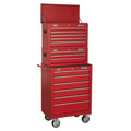 Sealey American PRO® Topchest, Mid-Box Tool Chest & Rollcab Stack 14 Drawer - Red