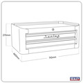 Premier™ Retro Style Mid-Box Tool Chest 2 Drawer - Black with Red Anodised Drawer Pulls
