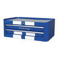 Premier™ Retro Style Mid-Box Tool Chest 2 Drawer - Blue with White Stripes