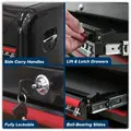Sealey AP28104BR Premier&trade; Retro Style Topchest 4 Drawer - Black with Red Anodised Drawer Pulls