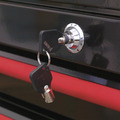 Premier™ Retro Style Wide Topchest & Rollcab Combination 10 Drawer - Black with Red Anodised Drawer Pulls