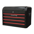 Sealey Premier™ Retro Style Topchest 4 Drawer - Black with Red Anodised Drawer Pulls