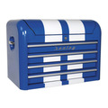 Sealey Premier™ Retro Style Topchest 4 Drawer - Blue with White Stripes