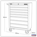 Sealey American PRO® Rollcab 8 Drawer - Black/Grey