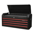 Sealey Premier™ Retro Style Wide Topchest 4 Drawer - Black with Red Anodised Drawer Pulls