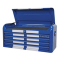 Sealey Premier™ Retro Style Wide Topchest 4 Drawer - Blue with White Stripes