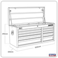 Sealey Superline PRO® Heavy-Duty Topchest 10 Drawer - Red