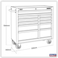 Superline PRO® Black Edition Rollcab with 11 Soft Close Drawers 1040mm