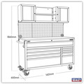 Sealey AP5210BE Superline PRO® Mobile Workstation 10 Drawer