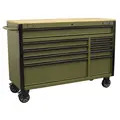 Sealey AP5210KBE Superline PRO&reg; Mobile Trolley with Wooden Worktop & Power Bar 10 Drawer 1320mm