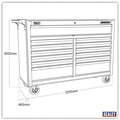 Sealey AP5213TB Superline PRO® Rollcab 13 Drawer - Black