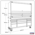 Sealey AP6115BECOMBO1 Superline PRO® Black Edition Mobile Trolley with Wooden Worktop, Hutch & 2 Drawer Riser 15 Drawer 1549mm
