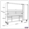 Sealey AP6115BECOMBO2 Superline PRO® Black Edition Mobile Trolley with Wooden Worktop, Hutch, 2 Drawer Riser & Side Locker 15 Drawer 1549mm