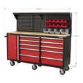 Sealey Superline PRO® Mobile Workstation with Backboard 10 Drawer
