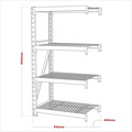 Sealey Heavy-Duty Racking Extension Pack with 4 Mesh Shelves 640kg Capacity Per Level