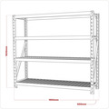 Heavy-Duty Racking Unit with 4 Mesh Shelves 640kg Capacity Per Level