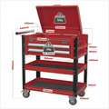 Sealey Superline PRO® Heavy-Duty Mobile Tool & Parts Trolley with Lockable Top & 2 Drawers - Red