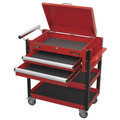 Sealey Superline PRO® Heavy-Duty Mobile Tool & Parts Trolley with Lockable Top & 2 Drawers - Red