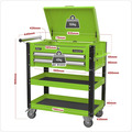 Sealey Superline PRO® Heavy-Duty Mobile Tool & Parts Trolley with Lockable Top & 2 Drawers - Green