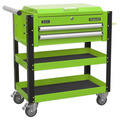 Sealey Superline PRO® Heavy-Duty Mobile Tool & Parts Trolley with Lockable Top & 2 Drawers - Green