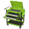 Sealey Superline PRO® Heavy-Duty Mobile Tool & Parts Trolley with Lockable Top & 2 Drawers - Green