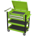 Sealey Superline PRO® Heavy-Duty Mobile Tool & Parts Trolley with Lockable Top & 2 Drawers - Green