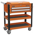 Sealey Superline PRO® Heavy-Duty Mobile Tool & Parts Trolley with Lockable Top & 2 Drawers - Orange