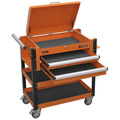 Sealey Superline PRO® Heavy-Duty Mobile Tool & Parts Trolley with Lockable Top & 2 Drawers - Orange