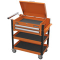 Sealey Superline PRO® Heavy-Duty Mobile Tool & Parts Trolley with Lockable Top & 2 Drawers - Orange