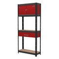 Sealey AP830R Shelving Unit 4-Tier with Cupboard & Drawer