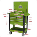 Sealey AP890MHV Superline PRO® Heavy-Duty Mobile Tool & Parts Trolley with 5 Drawers and Lockable Top - Hi-Vis Green