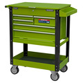 Sealey AP890MHV Superline PRO® Heavy-Duty Mobile Tool & Parts Trolley with 5 Drawers and Lockable Top - Hi-Vis Green
