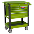 Sealey AP890MHV Superline PRO® Heavy-Duty Mobile Tool & Parts Trolley with 5 Drawers and Lockable Top - Hi-Vis Green