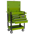 Sealey AP890MHV Superline PRO® Heavy-Duty Mobile Tool & Parts Trolley with 5 Drawers and Lockable Top - Hi-Vis Green