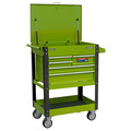 Sealey AP890MHV Superline PRO® Heavy-Duty Mobile Tool & Parts Trolley with 5 Drawers and Lockable Top - Hi-Vis Green
