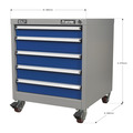 Sealey Premier Industrial™ Mobile Industrial Cabinet 5 Drawer