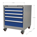 Sealey Premier Industrial™ Mobile Industrial Cabinet 5 Drawer
