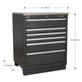 Premier™ Heavy-Duty Modular Floor Cabinet 6 Drawer 775mm