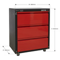 Sealey American PRO® Modular Cabinet with Worktop 3 Drawer 665mm
