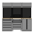 Sealey APMSBESTACK03W Superline PRO® Black Edition Storage System with Rubber Wood Worktop 2.04m