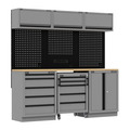 Sealey APMSBESTACK03W Superline PRO® Black Edition Storage System with Rubber Wood Worktop 2.04m