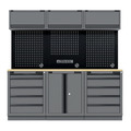 Sealey APMSBESTACK04W Superline PRO® Black Edition Storage System with Rubber Wood Worktop 2.04m